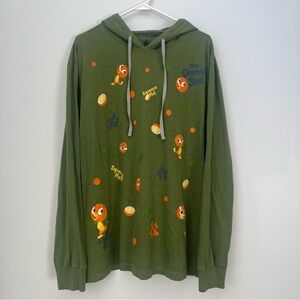 Disney World Parks Orange Bird Hoodie Long Sleeve T-shirt Size Large